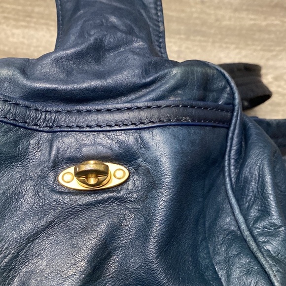 Marc by Marc Jacobs Blue Leather Totally Turnlock Benny Purse Satchel Shoulder - Picture 6 of 16